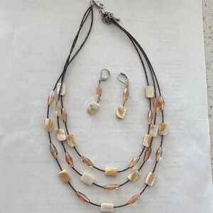 Elegant Multi-Strand Necklace and Earring Set